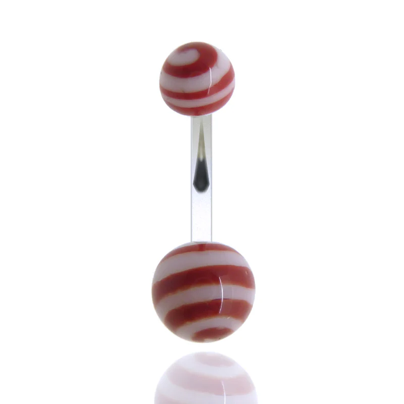 Piercing nombril acier chirurgical boules verre de murano - Image 4