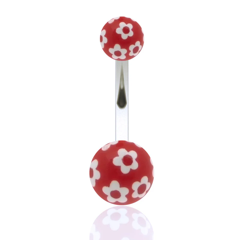 Piercing de nombril acrylique avec fleurs - Image 4
