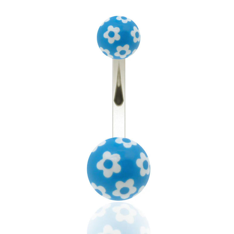 Piercing de nombril acrylique avec fleurs - Image 5