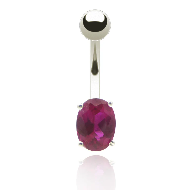 Piercing nombril acier chirurgical zircon - Image 4