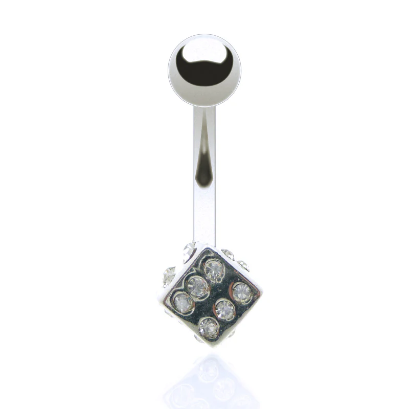 Piercing nombril acier chirurgical dé - Image 2