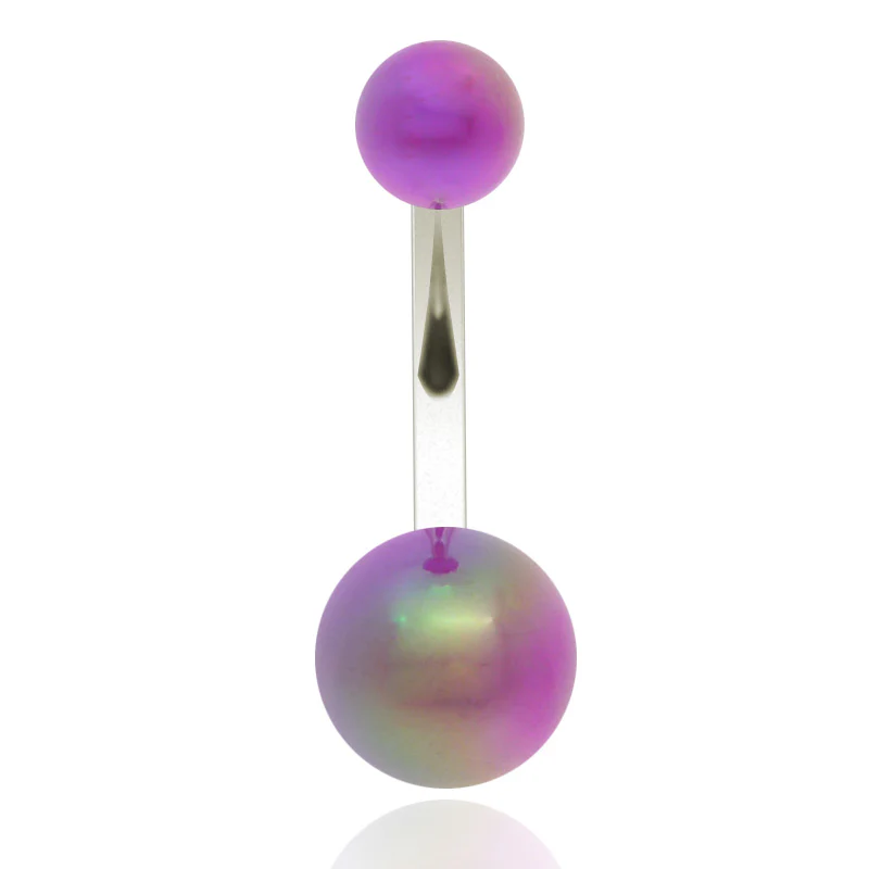 Piercing nombril acrylique boules nacrées - Image 5