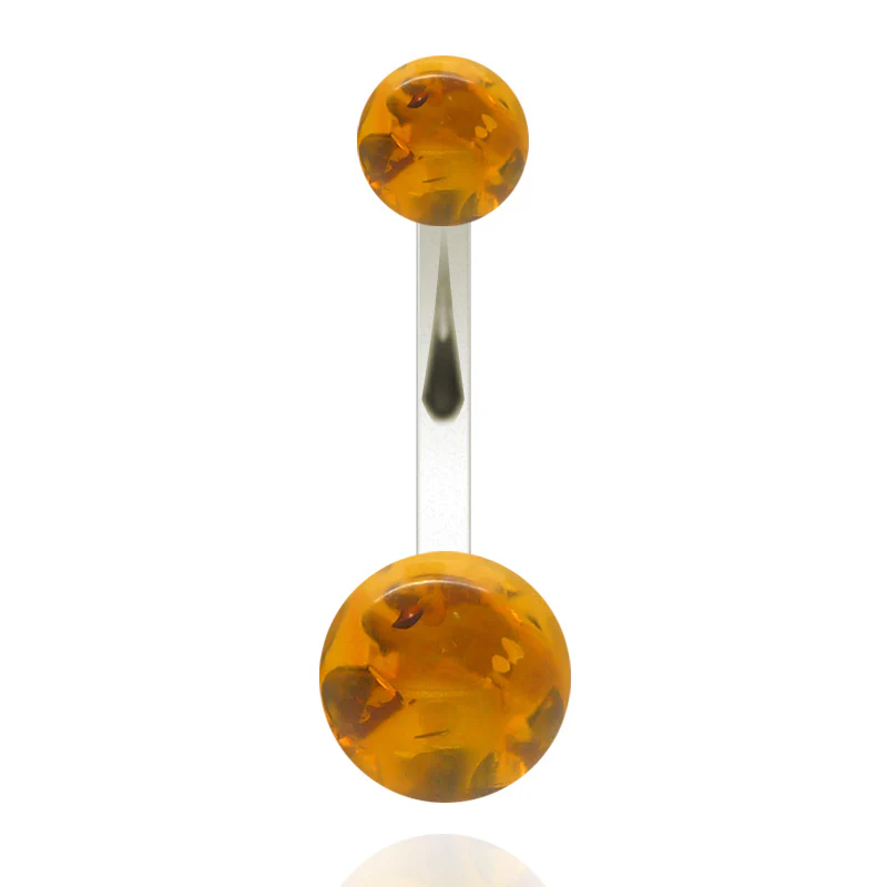 Piercing de nombril en ambre véritable