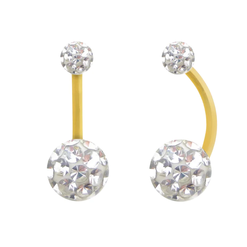 Piercing nombril en cristal de swarovski Pvd Gold - Image 2