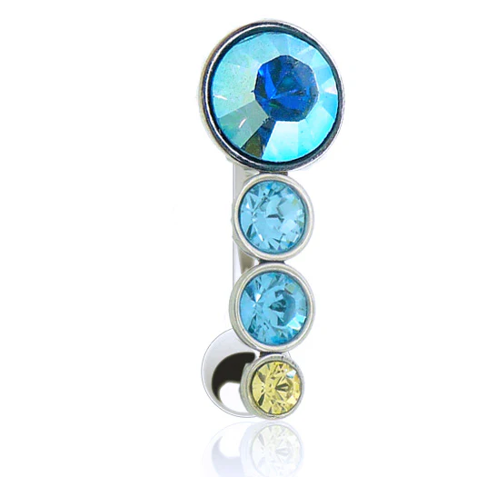 Piercing nombril inversé multicolore Swarovski - Image 3