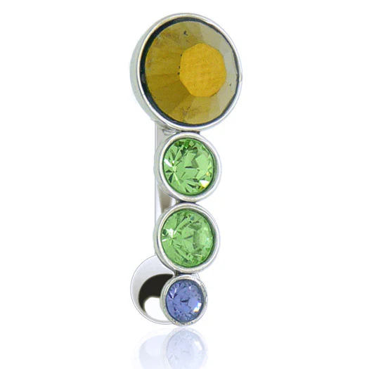 Piercing nombril inversé multicolore Swarovski - Image 4