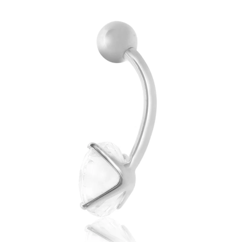 Piercing nombril or blanc zirconium 8 mm - Image 2