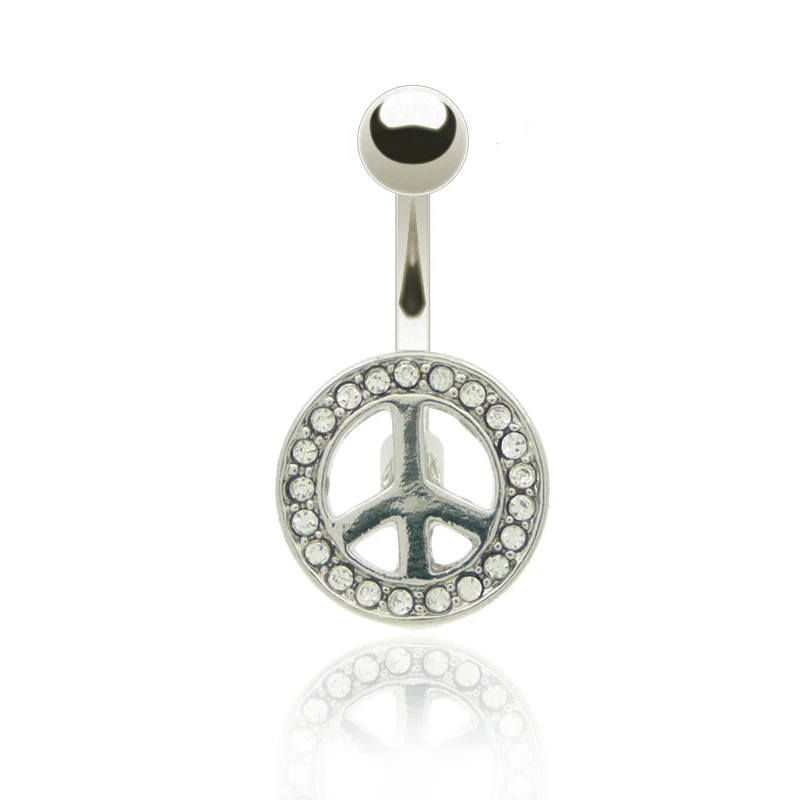 Piercing nombril peace and love