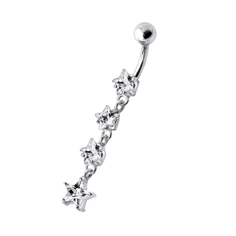 Piercing nombril pendentif avec quatre étoiles - Image 4
