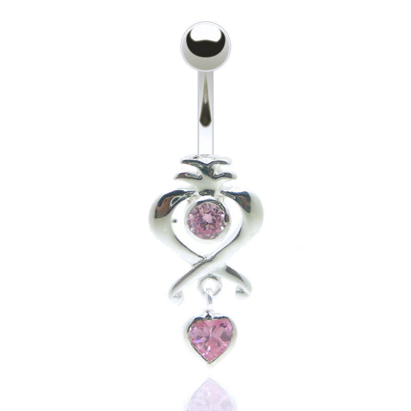 Piercing nombril pendentif coeur - Image 3