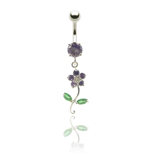 Piercing nombril pendentif fleurs - Image 3