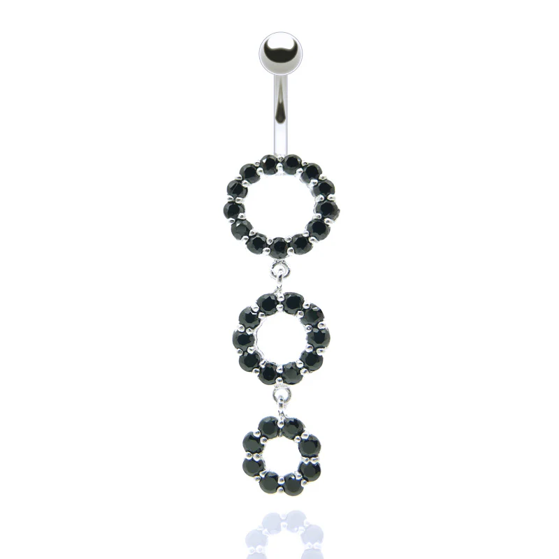 Piercing nombril pendentif anneaux brillants - Image 4