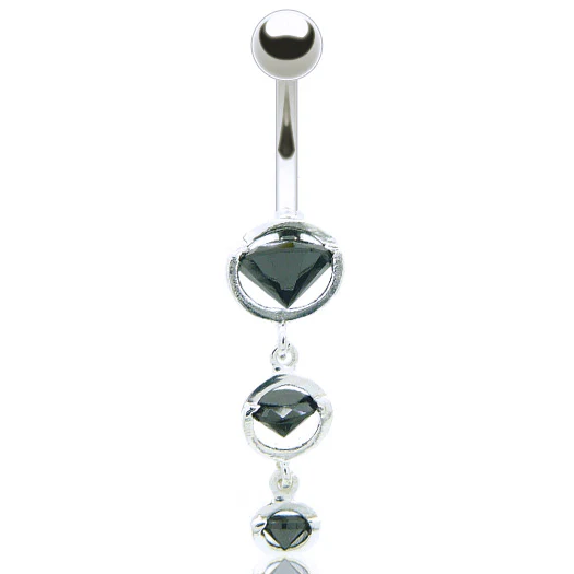 Piercing nombril pendentif forme diamant