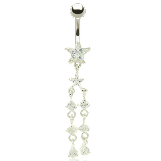 Piercing nombril pendentif en argent avec étoile - Image 4