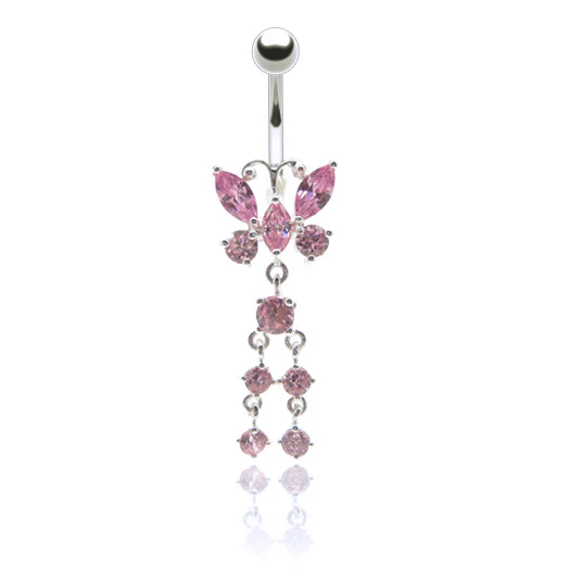 Piercing nombril pendentif papillon - Image 3
