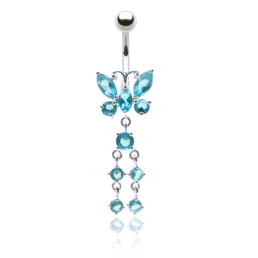 Piercing nombril pendentif papillon - Image 4