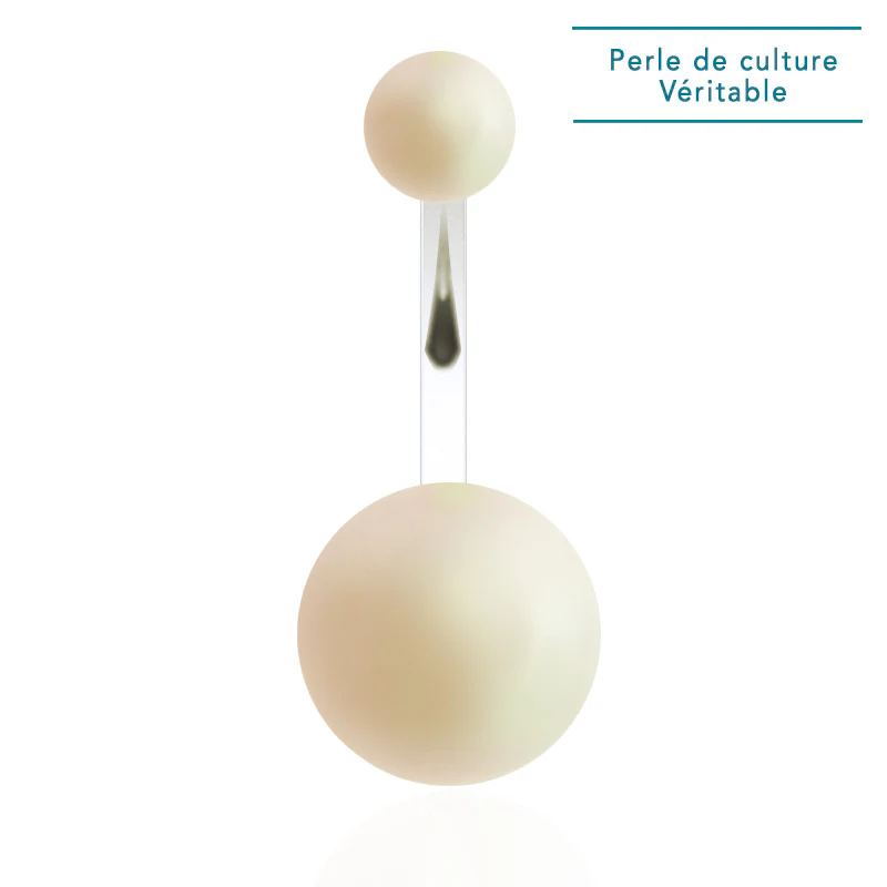Piercing nombril avec perle de culture véritables