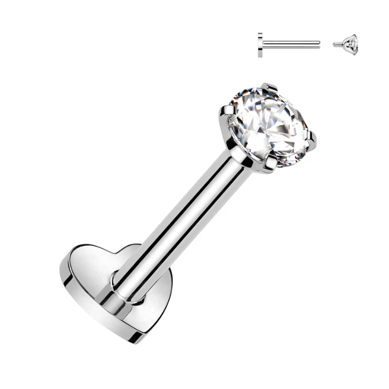 Piercing oreille Bella en titane doré ou gris - Image 2
