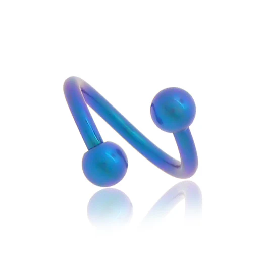 Piercing spirale en titane avec boules - Image 3