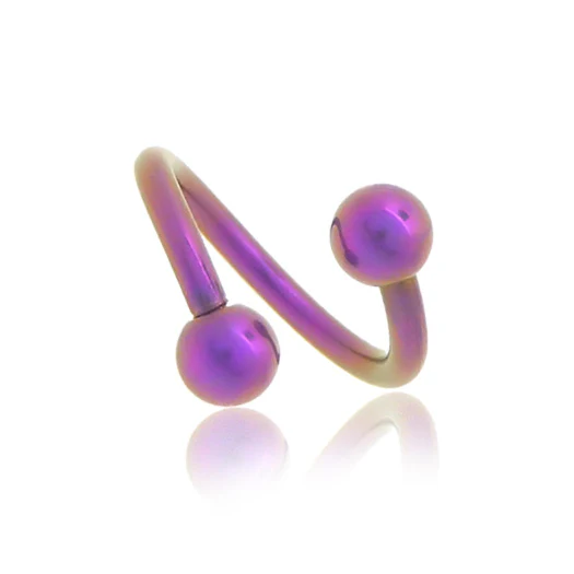 Piercing spirale en titane avec boules - Image 5